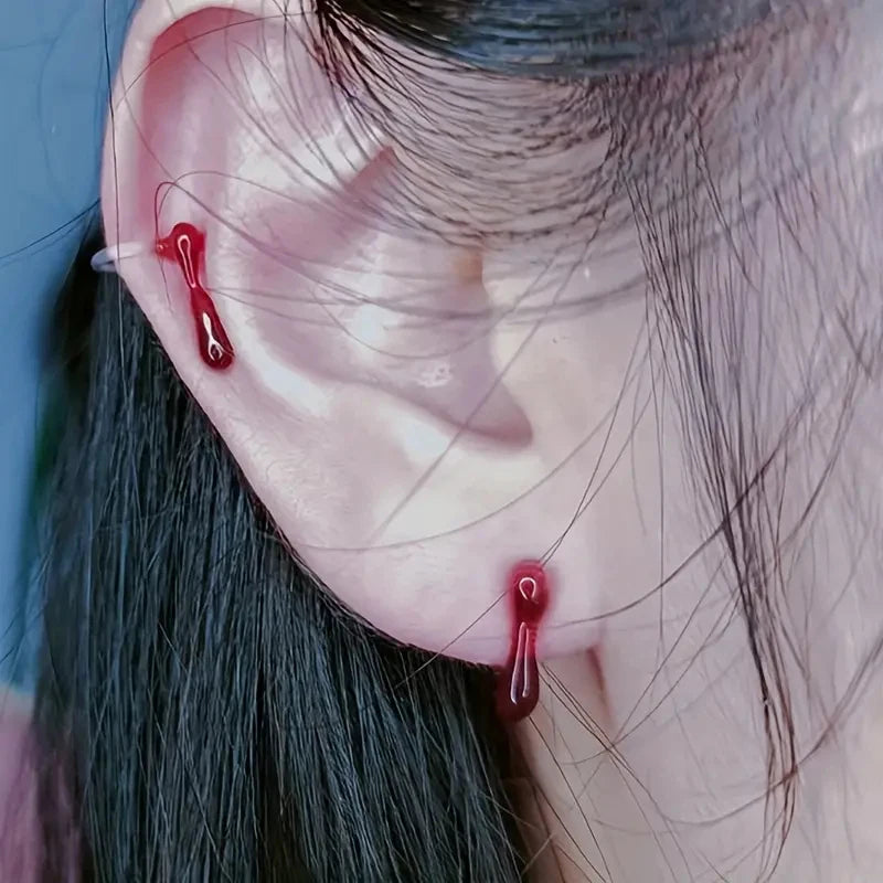 Dripping Blood Goth Party Stud Earring Main image
