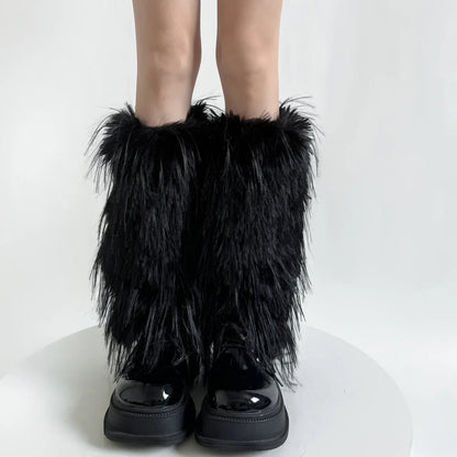 Gothic Imitation Fur Plush Winter Sock