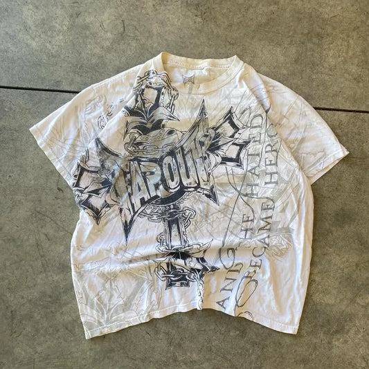 Letter Print Oversized Cotton T-shirt