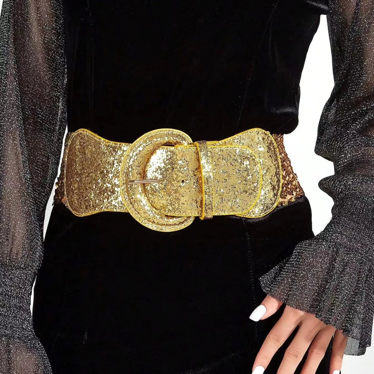 New Gothic PU Leather Wide Belt Secondary image
