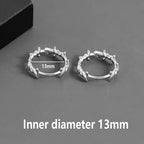 Silver Thorns Hoop Five-Pointed Star Earring