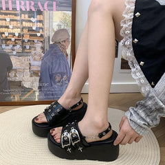 Punk Rivet Platform Gothic Sandal