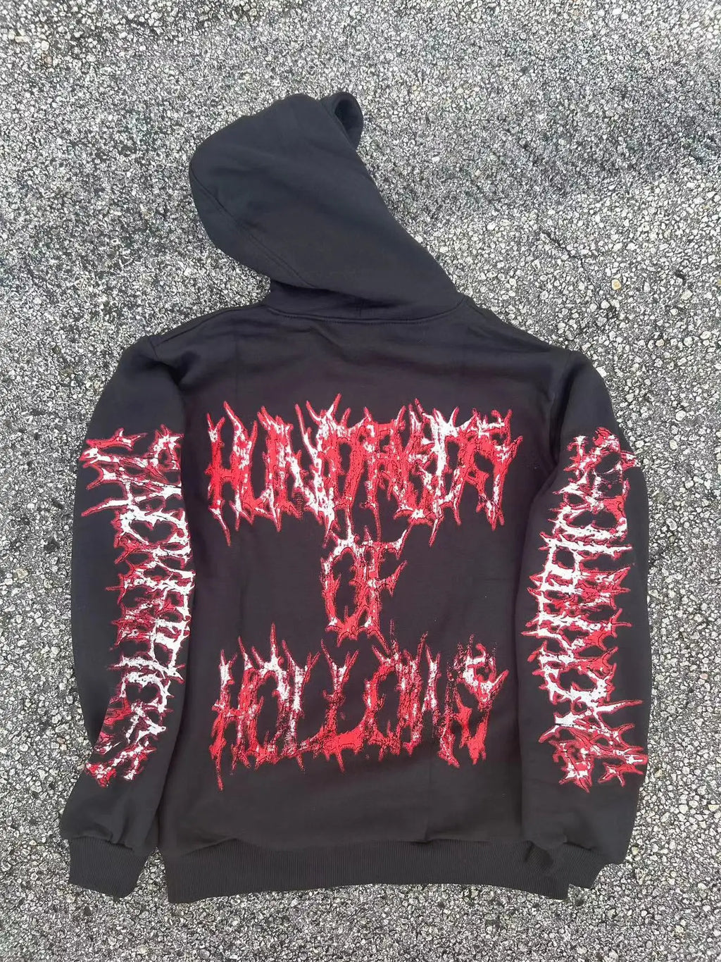 Gothic Skulls Print Punk Hoodie