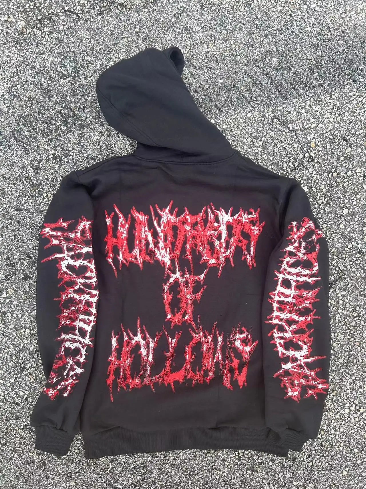 Gothic Skulls Print Punk Hoodie