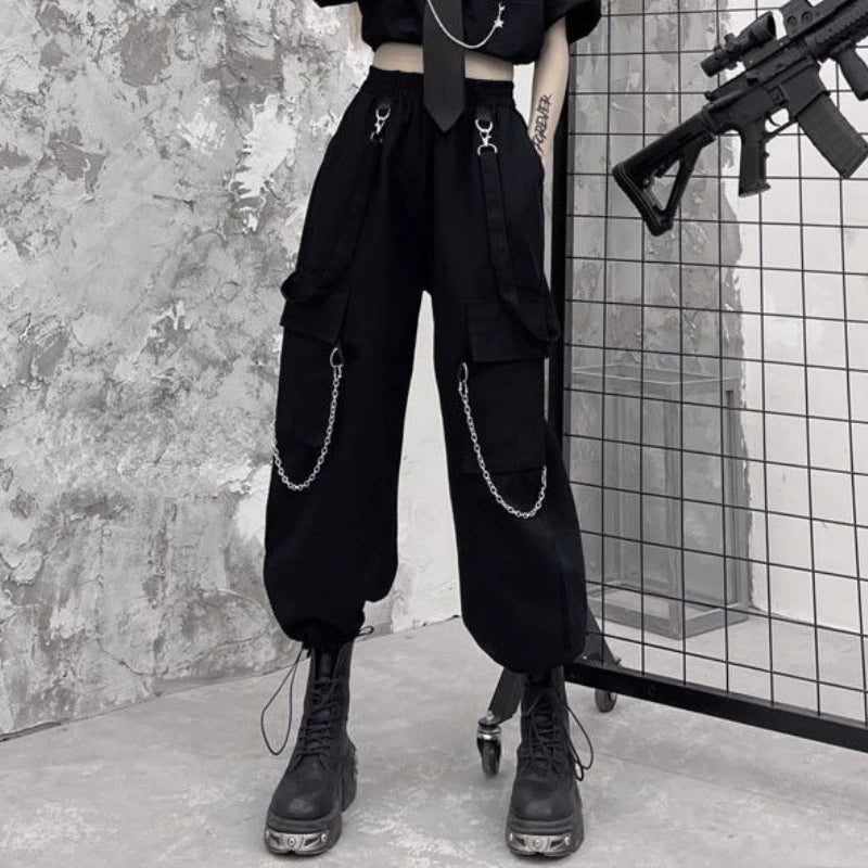 Black High Waist Loose Pants