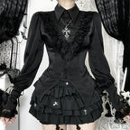 Gothic Satin Striped Blouse