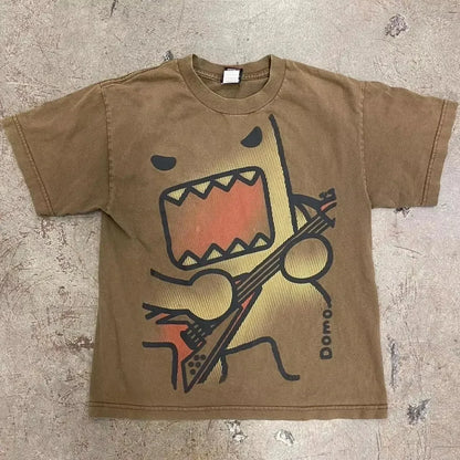 Gothic Print Loose Cotton T-shirt