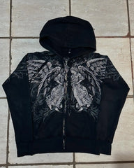 Affliction Gothic Skull Zipper Hoodie