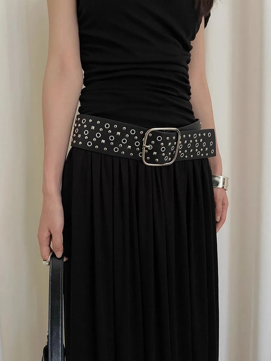 Punk Gothic Rivet Wide Belt