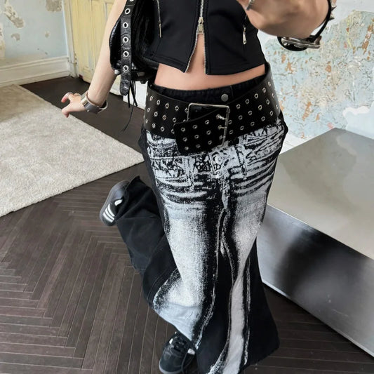 Runway Fashion Gothic Rivet Leather Cummerbund Belt
