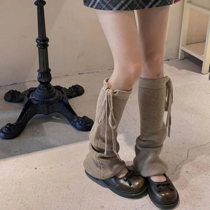 Gothic Lace-up Knitted Winter Sock