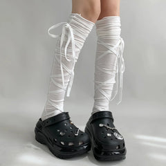 Gothic Ballet Strappy Thin Sock