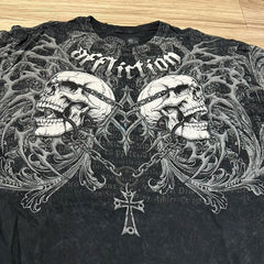 Grunge Wings Print Cotton T-shirt