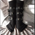 Gothic Punk Black Wrist Strap Glove