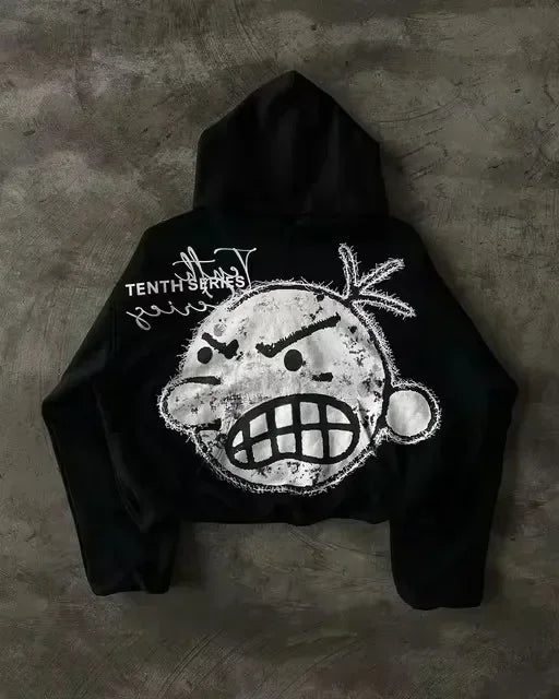 Gothic Cross Graphic Pullover Hoodie