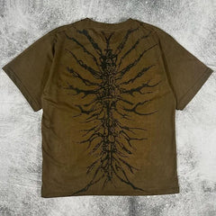 Artistic Print Loose Cotton T-shirt