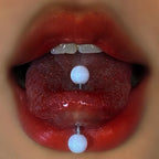 Titanium Steel Anti-Allergy Short Rod Tongue Ring