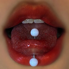 Titanium Steel Anti-Allergy Short Rod Tongue Ring