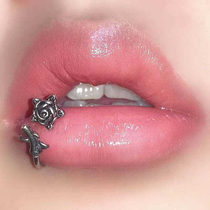 Vintage Rose C-Shaped Lip Stud Main image