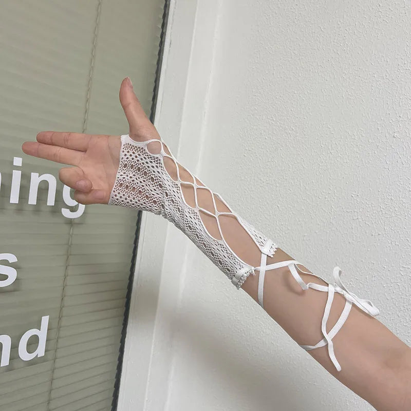 Gothic Lace Cross Strap Glove