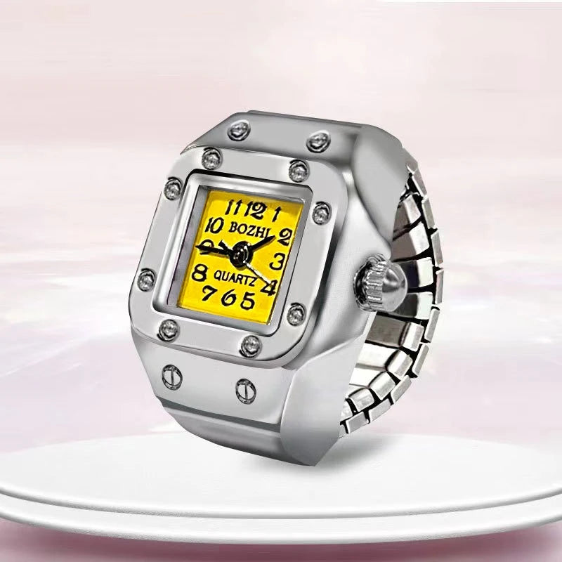 Vintage Punk Quartz Pocket Watch Gothic Ring