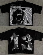 Retro Nightmare Graphic Cotton T-shirt