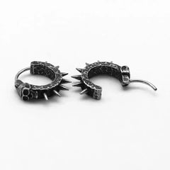 Gothic Black Skull Awl Rock Statement Earring