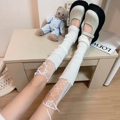 Gothic Lace Strap Ballet Sock