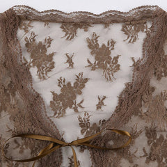 Tie Up Cropped Mesh Top