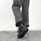 Gothic Flame Carved Platform Sneaker
