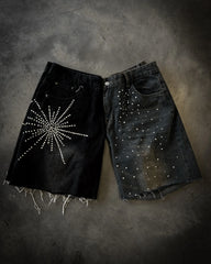 Rhinestone Sequin Denim Short