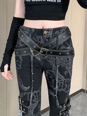 Printing Gothic Flare Slim Pant