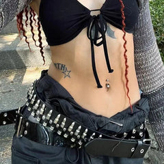 Unisex Punk Gothic Bullets PU Leather Belt