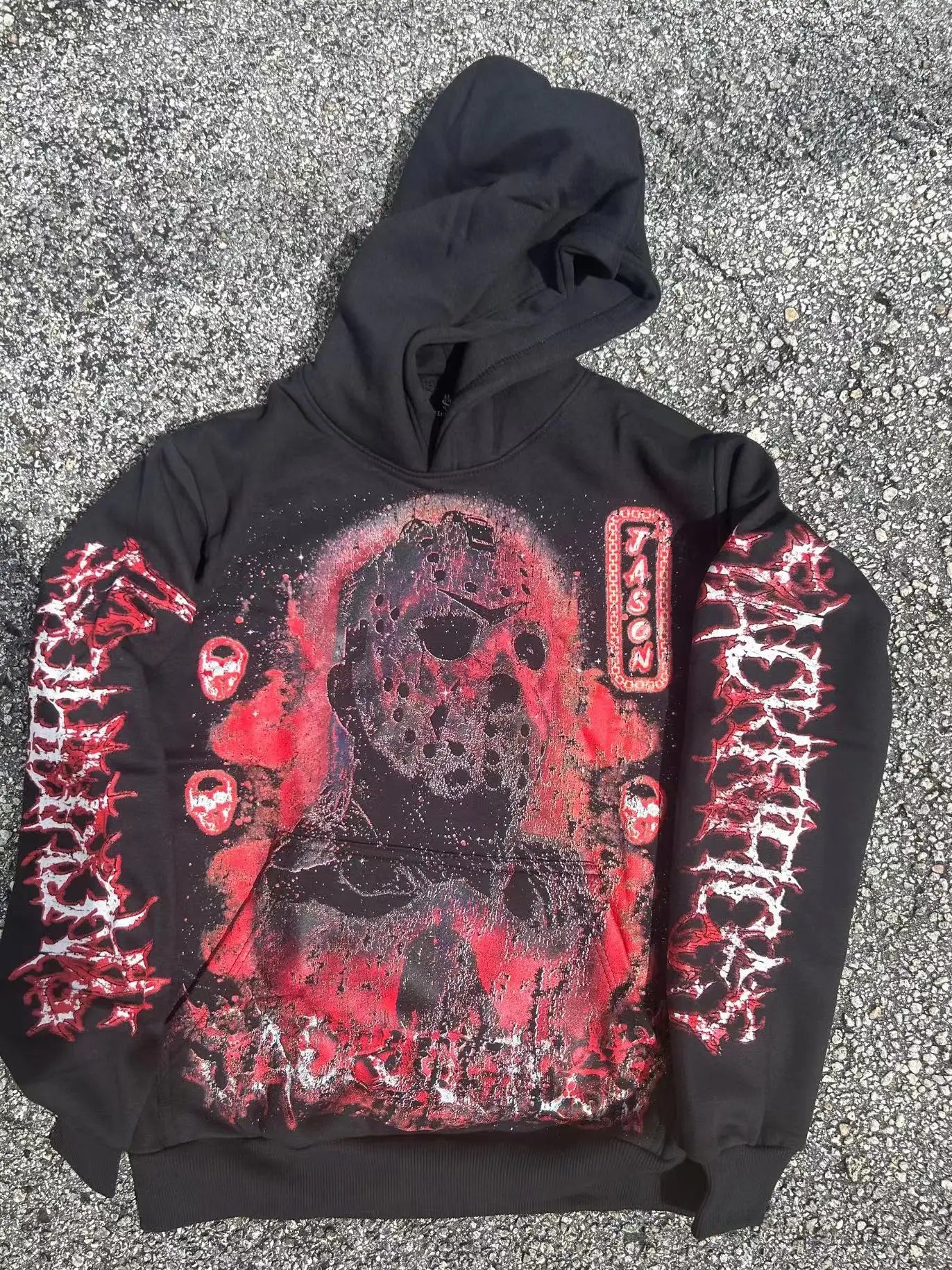 Gothic Skulls Print Punk Hoodie Main image