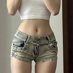 Skinny Low-Rise Denim Short
