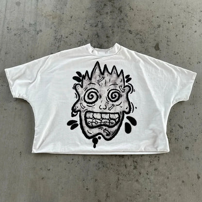 Retro Hip Hop Graphic Cotton T-shirt