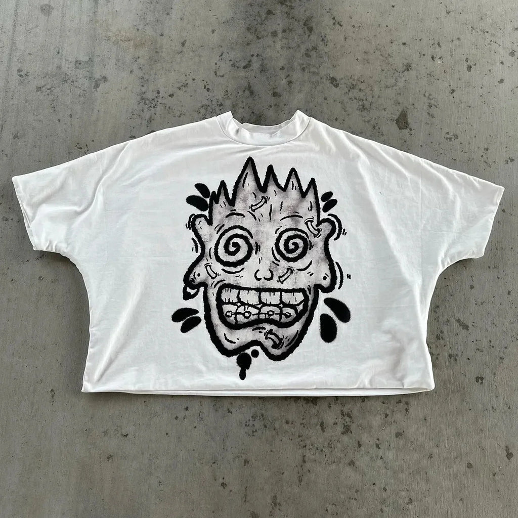 Retro Art Graphic Cotton Oversized T-shirt