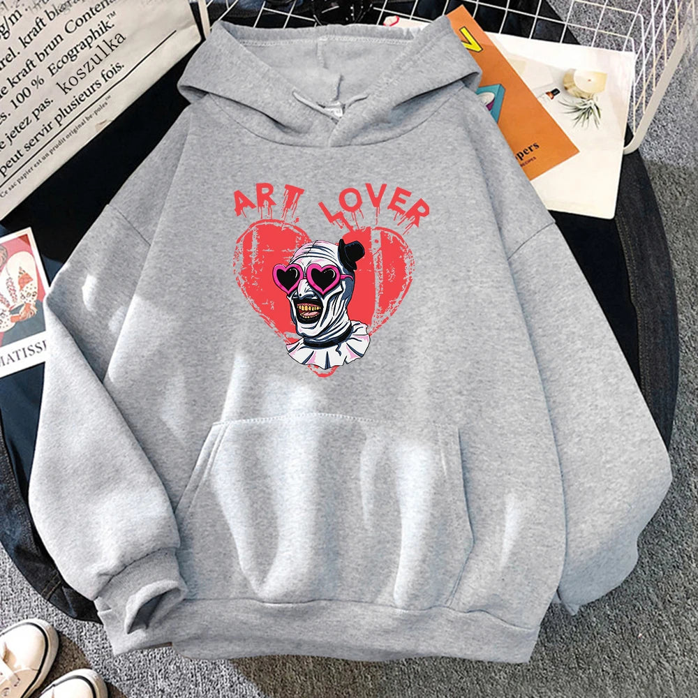 Gothic Clown Graphic Pullover Hoodie