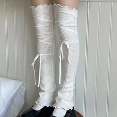 Gothic Punk Ballet Strappy Calf Sock