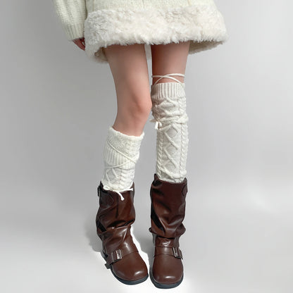 Gothic Lace-up Wool Calf Sock