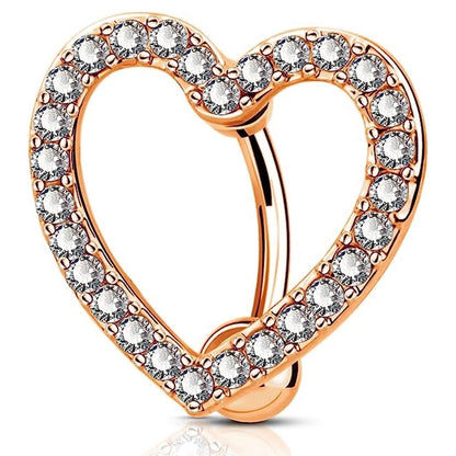 Heart Crystal Dangle Gothic Belly Ring