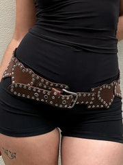 Rivet Gothic Heart-Shape PU Leather Belt