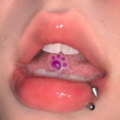 Color Changing Dog Paw Bear Paw Tongue Ring