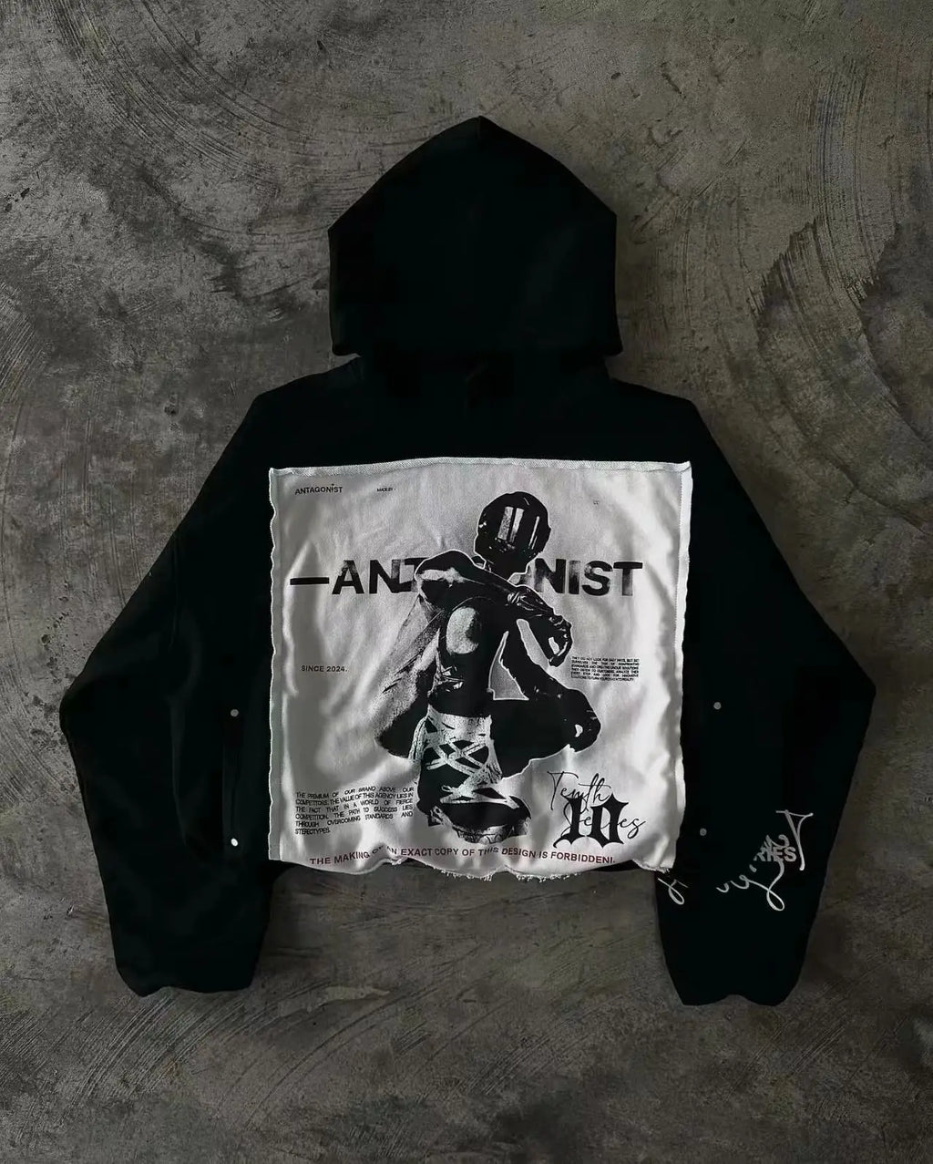 Gothic Letter Graphics Pullover Hoodie