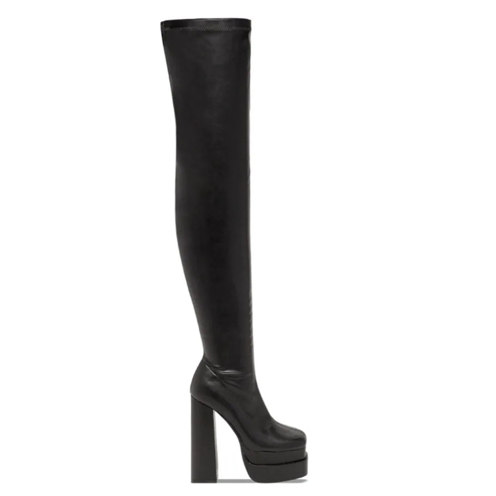 High Heeled Over The Knee Platform Winter Boot