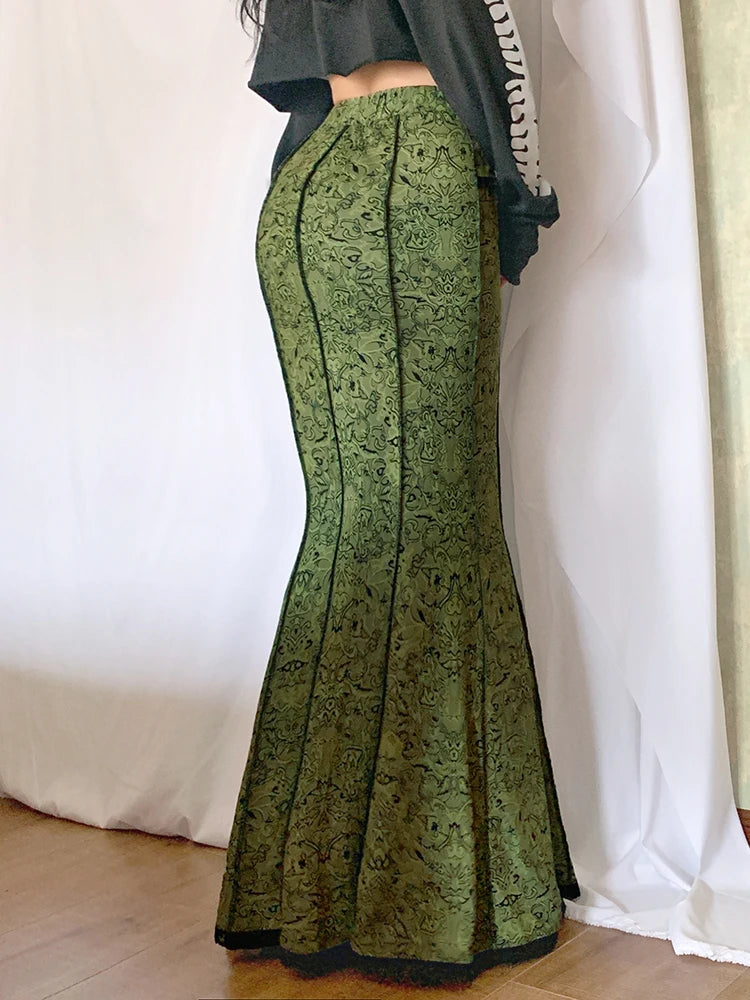 Vintage Lace Trim Mermaid Skirt