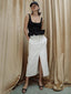 Square Neck Peplum Bubble Hem Crop Top