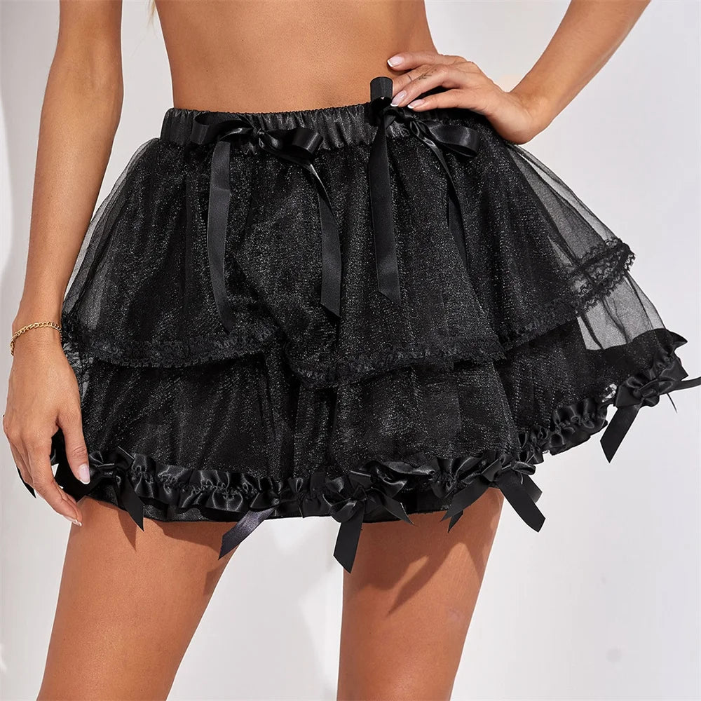 Layered Mesh Bow Tutu Skirt Main image