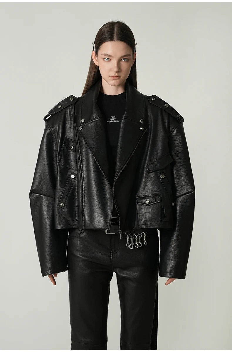 Unisex Oversized Motorcycle Jacket