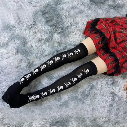 Gothic Skull Bat Cosplay Sock